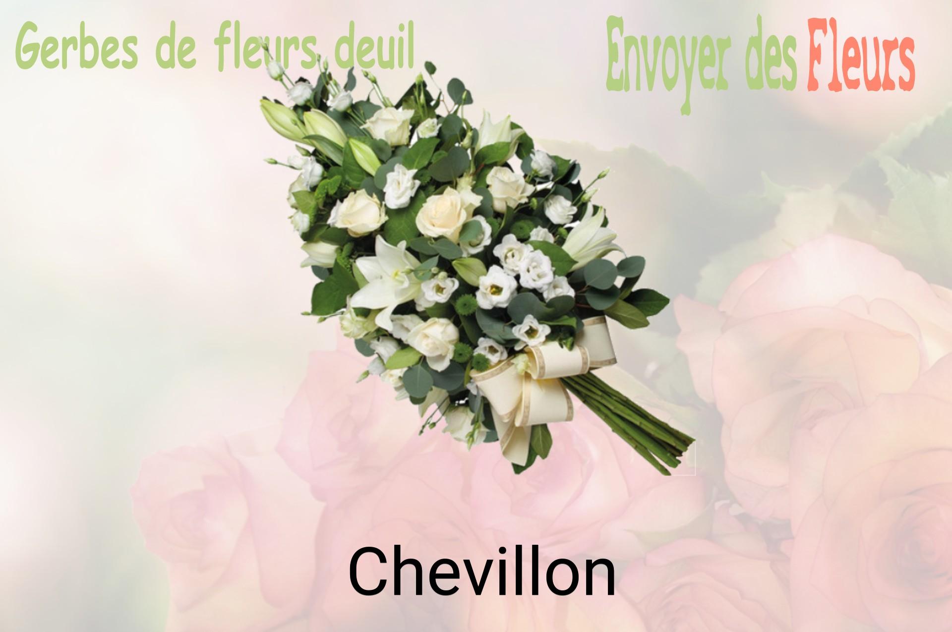 Gerbe de fleurs de deuil livrée à Chevillon